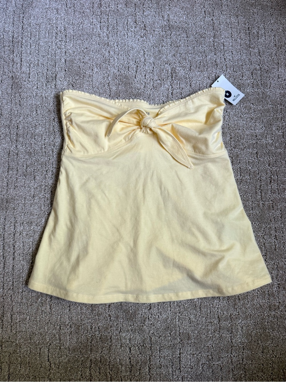 Hollister Yellow Strapless Tie-Front Top
